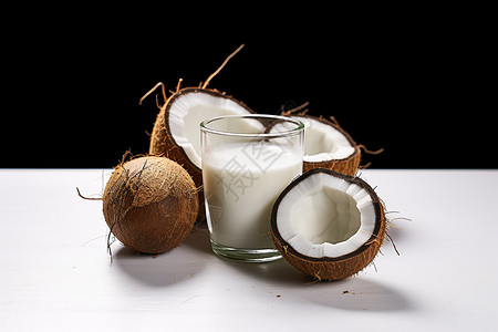 椰子旁的营养图片