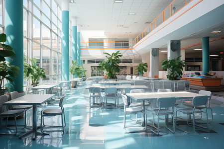 干净的学校食堂背景图片