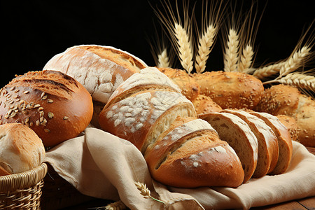美味烘焙的小麦面包图片