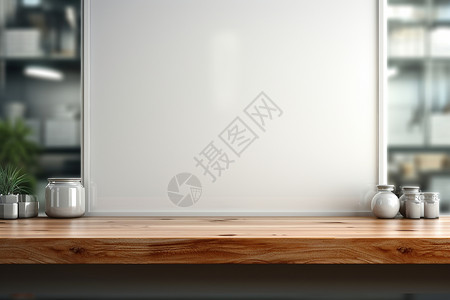 简洁现代的木桌背景图片