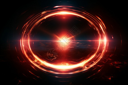 红色古风圆发光的星环背景设计图片