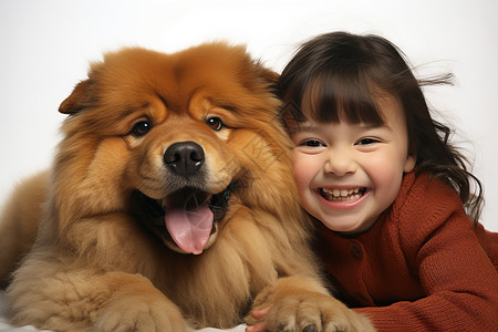 高冷松狮犬与人友好的松狮犬背景