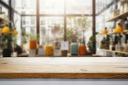 咖啡厅背景的木桌图片