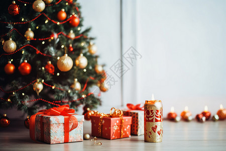 室内家居的圣诞节装饰背景图片