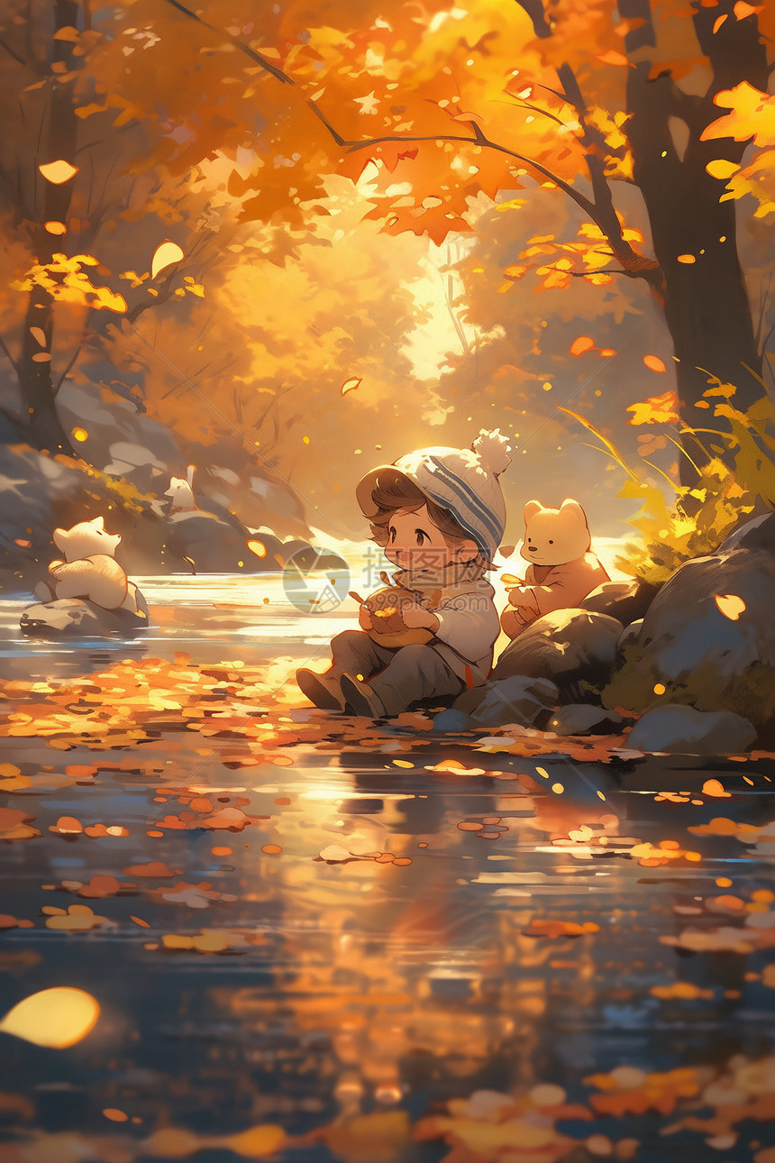 阳光明媚的秋日户外风景图片