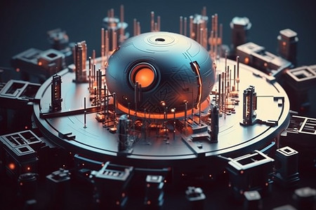 景观未来城市科幻机械金属机械金属质感科幻的展台设计图片