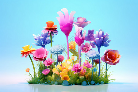 创意美感立体花朵背景图片
