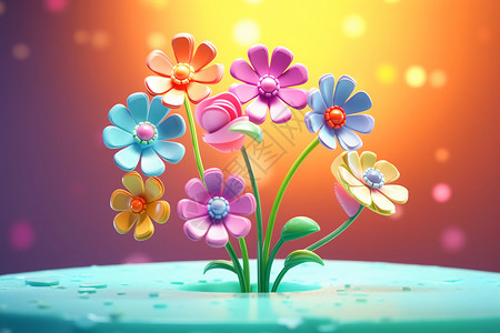 迷人的3D立体花卉背景图片