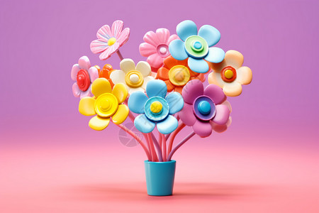 美丽的彩色3D花朵图片