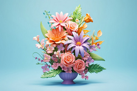 创意艺术的立体花卉背景图片