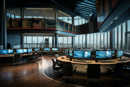 现代证券交易室图片