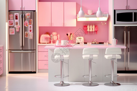 粉色梦幻厨房图片