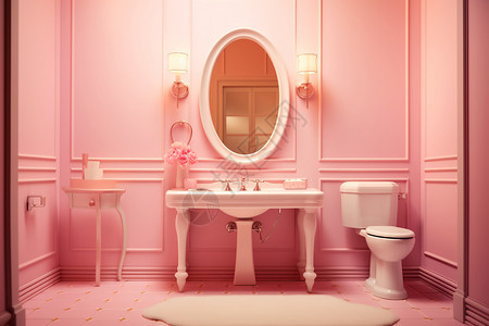 粉色梳妆间背景图片