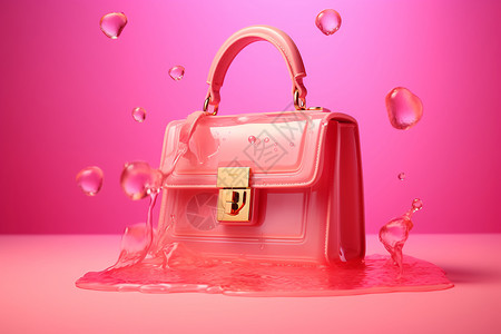 粉色女士的泳衣芭比幻粉色手提包设计图片