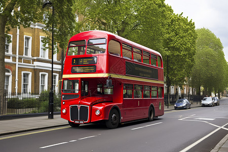 欧洲传统的双层公交车图片