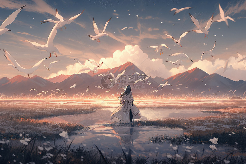 幻境之旅的白鹤少女图片