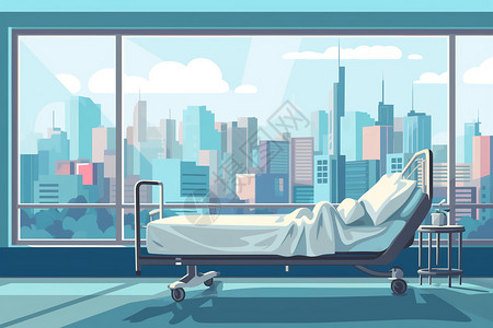 创新科技的现代化医院病房背景图片