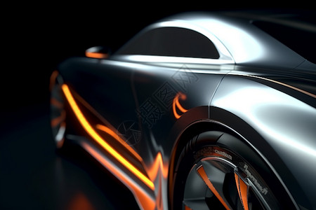 闪亮动力流线型美感的电动汽车背景