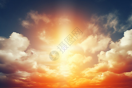 天空中的太阳与云彩背景图片