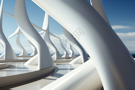 未来派创新科技的风力发电场设计图片