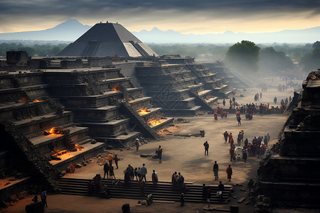 传统古代建筑传统文化的金字塔建筑设计图片