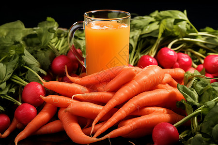 新鲜营养的萝卜汁图片