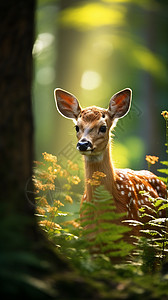 丛林中的野生小鹿图片