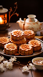 精美的中秋节月饼图片