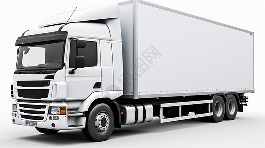 白色背景上的大型卡车背景图片