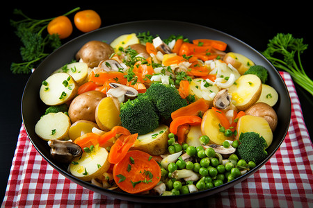 美味的蔬菜沙拉高清图片