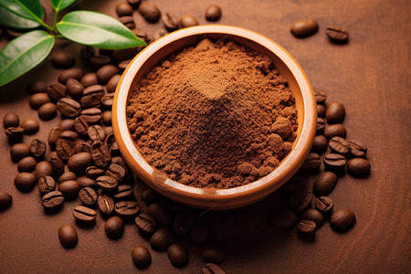 自然的咖啡粉背景图片