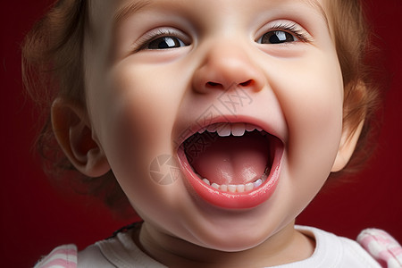 宝宝嘴唇微笑的可爱婴儿背景