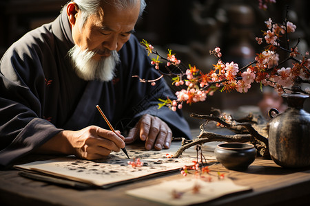 沉浸式的毛笔字图片