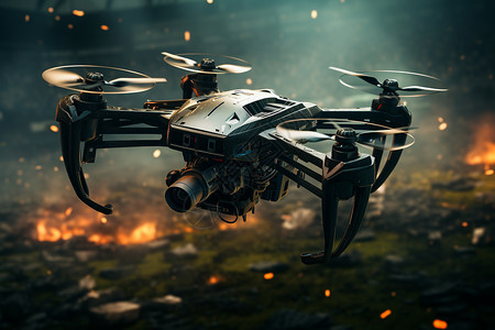 航拍技术的无人机背景图片