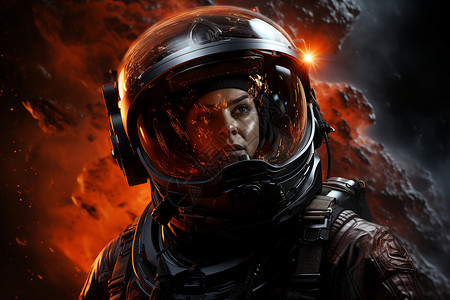 火星表面的宇航员背景图片