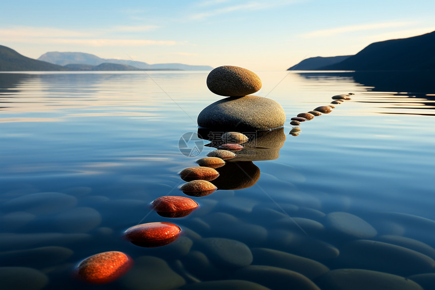 自然平衡的石头图片