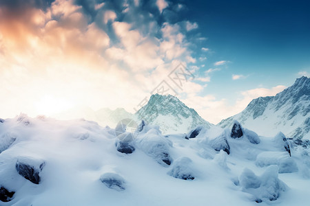 冰川冬日美景图片