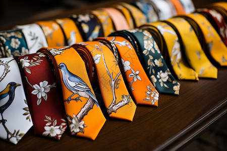 丝质品牌艳丽的领带背景