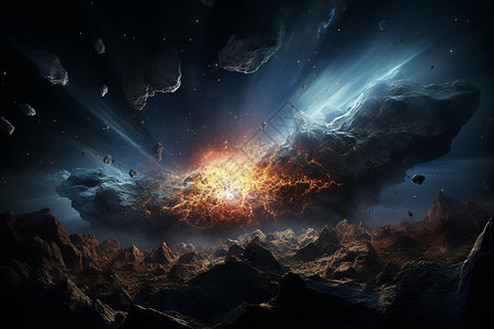 投影图像迷人的宇宙陨石插画