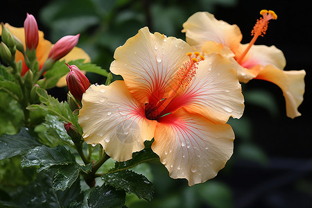 盛开的芙蓉花朵图片