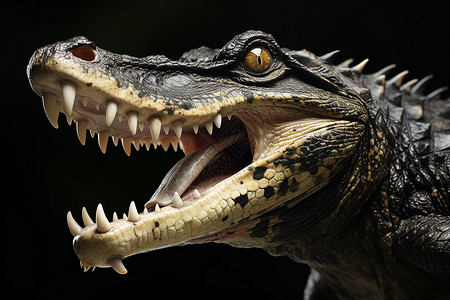 张牙舞爪的鳄鱼背景图片