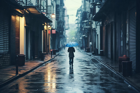 雨中的人雨中独行背景