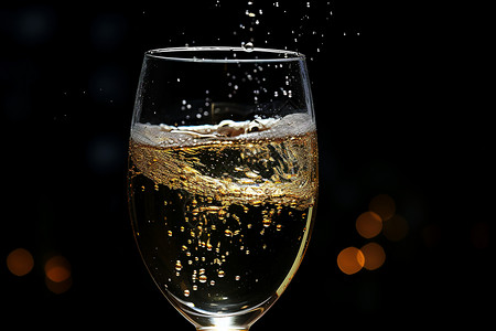 香槟中的泡沫背景图片
