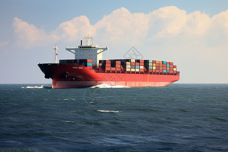 大海中央的红船背景图片
