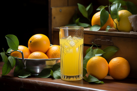 新鲜榨制的柑橘汁图片