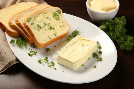 传统美食的黄油面包图片