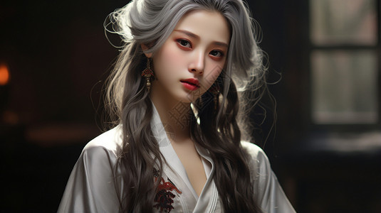 中国古代白发美女图片
