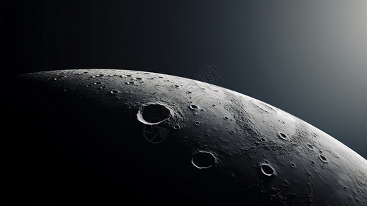 黑色的月球表面创意插图图片
