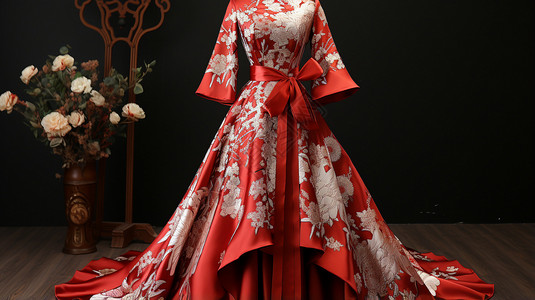 中国传统华丽的刺绣龙袍高清图片