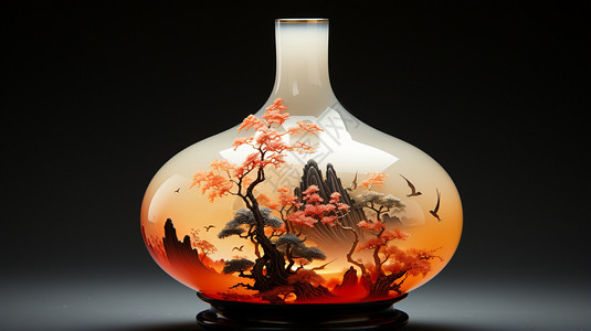 玻璃陶瓷传统中式古风的陶瓷酒瓶设计图片